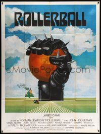 7y551 ROLLERBALL French 1p '75 cool completely different artwork by Jouineau Bourduge!