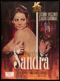 7y556 SANDRA French 1p '65 Luchino Visconti, art of sexy Claudia Cardinale by Jean Mascii!