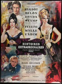 7y568 SPIRITS OF THE DEAD French 1p '69 Fellini, different art of sexy Bardot & Fonda by Allard!