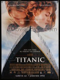 7y590 TITANIC advance French 1p '98 Leonardo DiCaprio, Kate Winslet, directed by James Cameron!