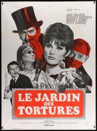 7y596 TORTURE GARDEN French 1p '67 written by Psycho Robert Bloch, montage of Palance & stars!