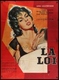7y618 WHERE THE HOT WIND BLOWS style A French 1p '60 Jules Dassin's La Legge, art of Lollobrigida!