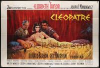 7y259 CLEOPATRA French 2p '63 Howard Terpning art of Elizabeth Taylor, Richard Burton & Harrison!
