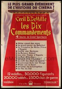7y266 TEN COMMANDMENTS French 2p '58 Cecil B. DeMille classic, different image!