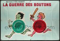 7y269 WAR OF THE BUTTONS French 2p 1962 La Guerre des Boutons, great artwork by Savignac!