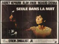 7y254 WAIT UNTIL DARK French 4p '68 c/u of blind Audrey Hepburn, who is terrorized by a burglar!