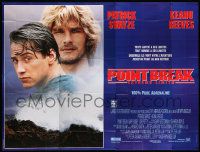 7y231 POINT BREAK French 8p '91 close up of surfers Keanu Reeves & Patrick Swayze!