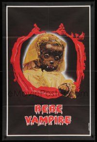 7y296 GRAVE OF THE VAMPIRE teaser French 31x46 R1980s wild Jean Simon art of baby vampire monster!