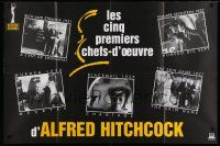 7y303 LES CINQ PREMIERS CHEFS-D'OEUVRE D'ALFRED HITCHCOCK French 32x47 '90s Murder, Blackmail+more!