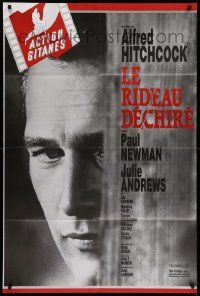 7y313 TORN CURTAIN French 32x47 R90s different super close up of Paul Newman, Alfred Hitchcock!