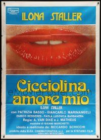 7y764 CICCIOLINA AMORE MIO Italian 1p '79 super close up of sexy lips with red lipstick!