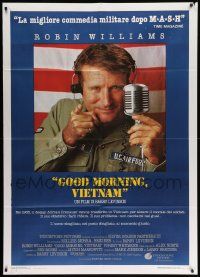 7y826 GOOD MORNING VIETNAM Italian 1p '88 Vietnam War radio DJ Robin Williams, Barry Levinson!