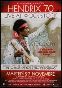 7y835 HENDRIX 70 LIVE AT WOODSTOCK advance Italian 1p '12 cool image of Jimi with guitar at concert!