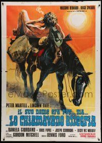 7y837 HERO CALLED ALLEGRIA Italian 1p '71 wacky Franco spaghetti western art of naked guy on horse