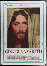 7y851 JESUS OF NAZARETH part 1 Italian 1p '77 Franco Zeffirelli, great portrait of Robert Powell!