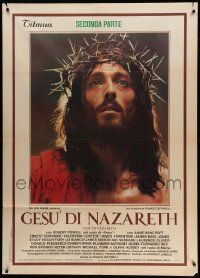 7y852 JESUS OF NAZARETH part 2 Italian 1p '77 Franco Zeffirelli, Robert Powell w/ crown of thorns!