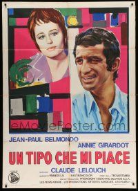 7y875 LOVE IS A FUNNY THING Italian 1p '70 Claude Lelouch, Avelli art of Belmondo & Annie Girardot!