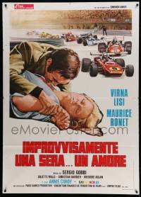 7y910 PEBBLES OF ETRATAT Italian 1p '74 Les Galets d'Etretat, art of Virna Lisi by F1 race cars!