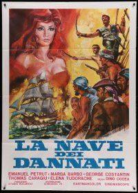 7y931 REVENGE OF THE OUTLAWS Italian 1p '69 different art of sexy woman over pirate ship!