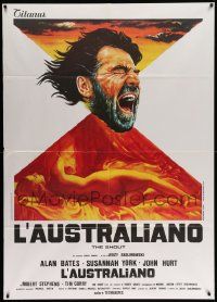7y947 SHOUT Italian 1p '78 Alan Bates goes crazy in the Outback, sexy naked wife Susannah York!