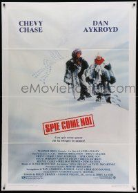 7y949 SPIES LIKE US Italian 1p '86 great image of Chevy Chase & Dan Aykroyd in snow, John Landis!