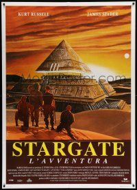 7y950 STARGATE Italian 1p '94 Roland Emmerich sci-fi, cool different pyramid art by Paolo Sestito!