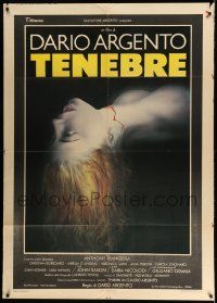 7y960 TENEBRE Italian 1p '82 Dario Argento giallo, creepy artwork of dead female victim!