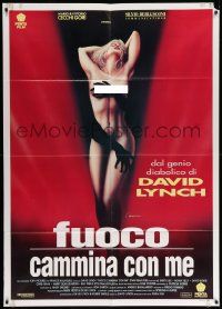 7y972 TWIN PEAKS: FIRE WALK WITH ME naked style Italian 1p '92 David Lynch, different Cecchini art!