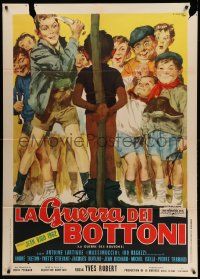 7y987 WAR OF THE BUTTONS Italian 1p '62 different Ciriello art, Yves Robert schoolboy war classic!