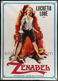 7y998 ZENABEL Italian 1p '69 great full-length art of Lucretia Love with sword!