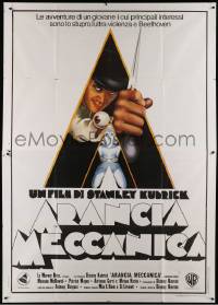 7y650 CLOCKWORK ORANGE Italian 2p '72 Stanley Kubrick classic, Castle art of Malcolm McDowell!