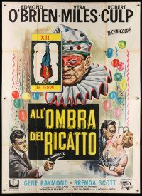 7y667 HANGED MAN Italian 2p '65 Don Siegel, Robert Culp, wild clown & tarot card artwork!