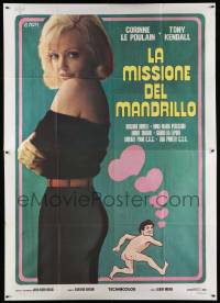 7y681 LA MISSIONE DEL MANDRILLO Italian 2p '75 c/u of sexy Corinne Le Poulain, Calma naked man art!