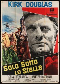 7y684 LONELY ARE THE BRAVE Italian 2p R60s Kirk Douglas, who was strong enough to tame him?