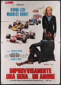 7y696 PEBBLES OF ETRATAT Italian 2p '74 Les Galets d'Etretat, art of Virna Lisi by F1 race cars!