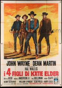 7y709 SONS OF KATIE ELDER Italian 2p '65 different art of John Wayne, Dean Martin & co-stars!