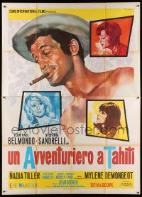 7y713 TENDER SCOUNDREL Italian 2p '67 Nistri art of Jean-Paul Belmondo, Nadja Tiller & sexy girls!