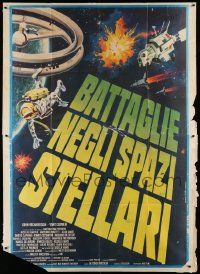 7y716 WAR IN SPACE Italian 2p '78 Battaglie Negli Spazi Stellari, Piovano sci-fi artwork!