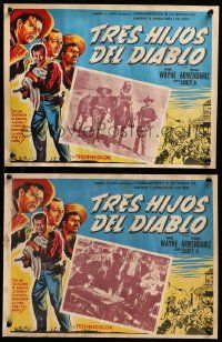 7y067 3 GODFATHERS 7 Mexican LCs R60s John Wayne, directed by John Ford, different border art!