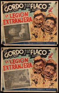 7y077 FLYING DEUCES 5 Mexican LCs R50s great art & inset photos of Stan Laurel & Oliver Hardy!
