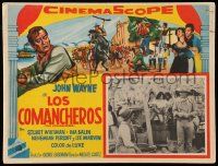 7y118 COMANCHEROS Mexican LC '62 John Wayne standing by sexy Mexican girls stomping grapes!