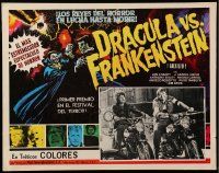 7y128 DRACULA VS. FRANKENSTEIN Mexican LC '79 great monster border art + guys on motorcycles!