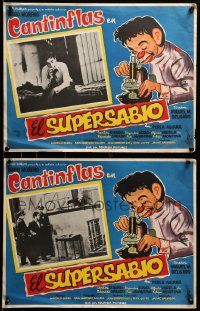 7y071 EL SUPERSABIO 6 Mexican LCs R50s great border art of Cantinflas with microscope!