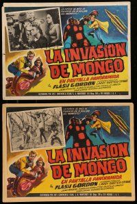 7y084 FLASH GORDON 2 Mexican LCs R60s different art of Buster Crabbe, best serial ever!