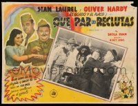 7y139 GREAT GUNS Mexican LC R50s MacDonald with dirty face glares at Stan Laurel & Oliver Hardy!
