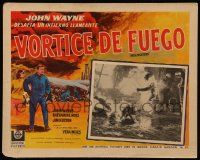 7y142 HELLFIGHTERS Mexican LC '69 John Wayne as fireman Red Adair, wild image of men on fire!