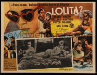 7y164 LOLITA Mexican LC 1962 Stanley Kubrick classic, James Mason stares at sexy Sue Lyon on bed!