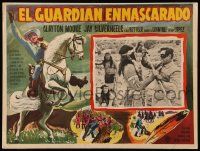 7y165 LONE RANGER Mexican LC '56 great c/u of masked Clayton Moore fighting Native American Indian!