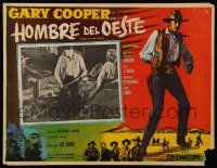 7y169 MAN OF THE WEST Mexican LC '58 Anthony Mann, Gary Cooper holding shovel & in border art!