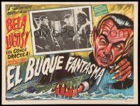 7y191 PHANTOM SHIP Mexican LC R60 great Aguirre Tinoco border art of vampire Bela Lugosi!